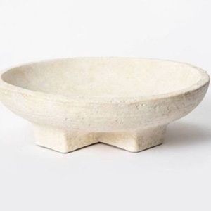Studio mcgee Terracota Cross Base Bowl Off White